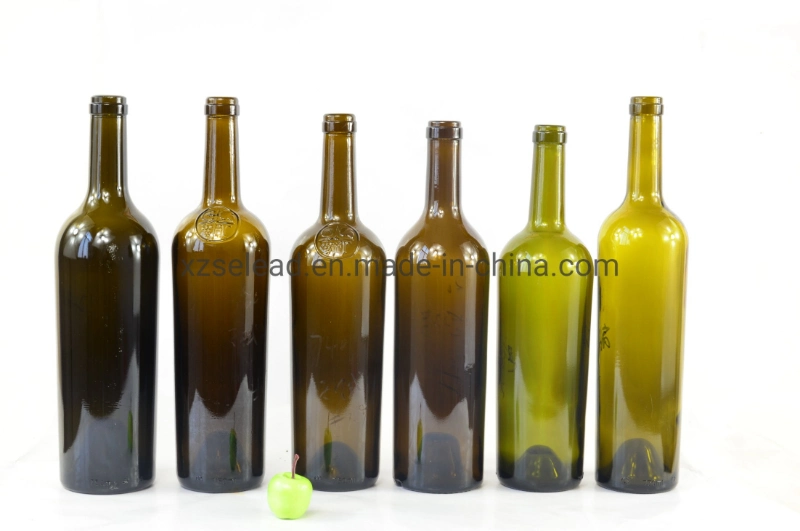 Custom Empty Green Glass Wine Bottle 375ml 500ml 750ml 15000ml Black Champagne Bottle Glass Spirits Bottles