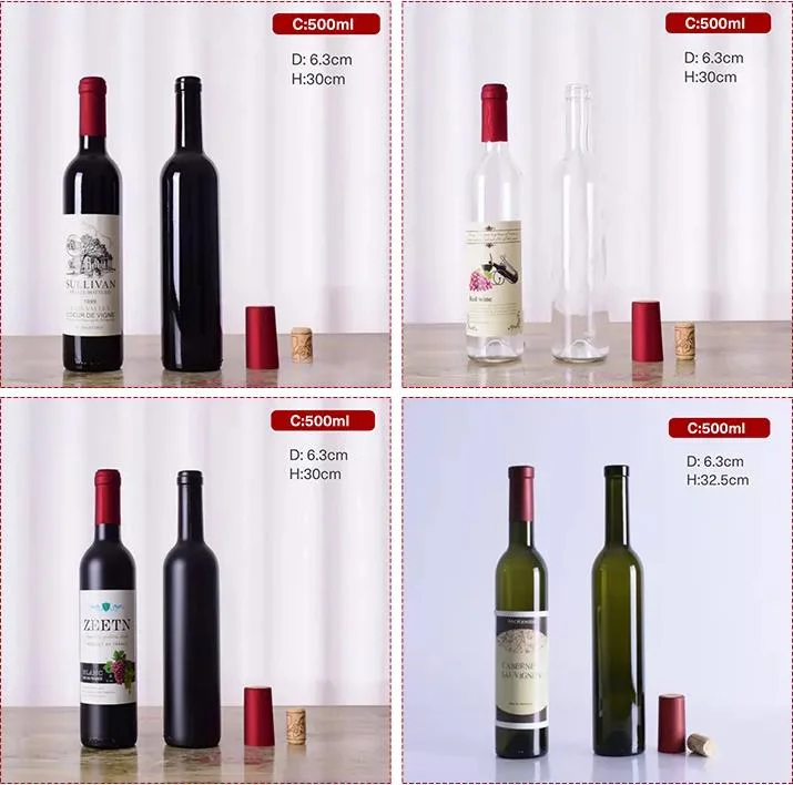 Wholesale 750ml Red Wine Bottle Dark Green Empty Luxury Manufacturers Champagne Burgundy Wine Glass Bottles