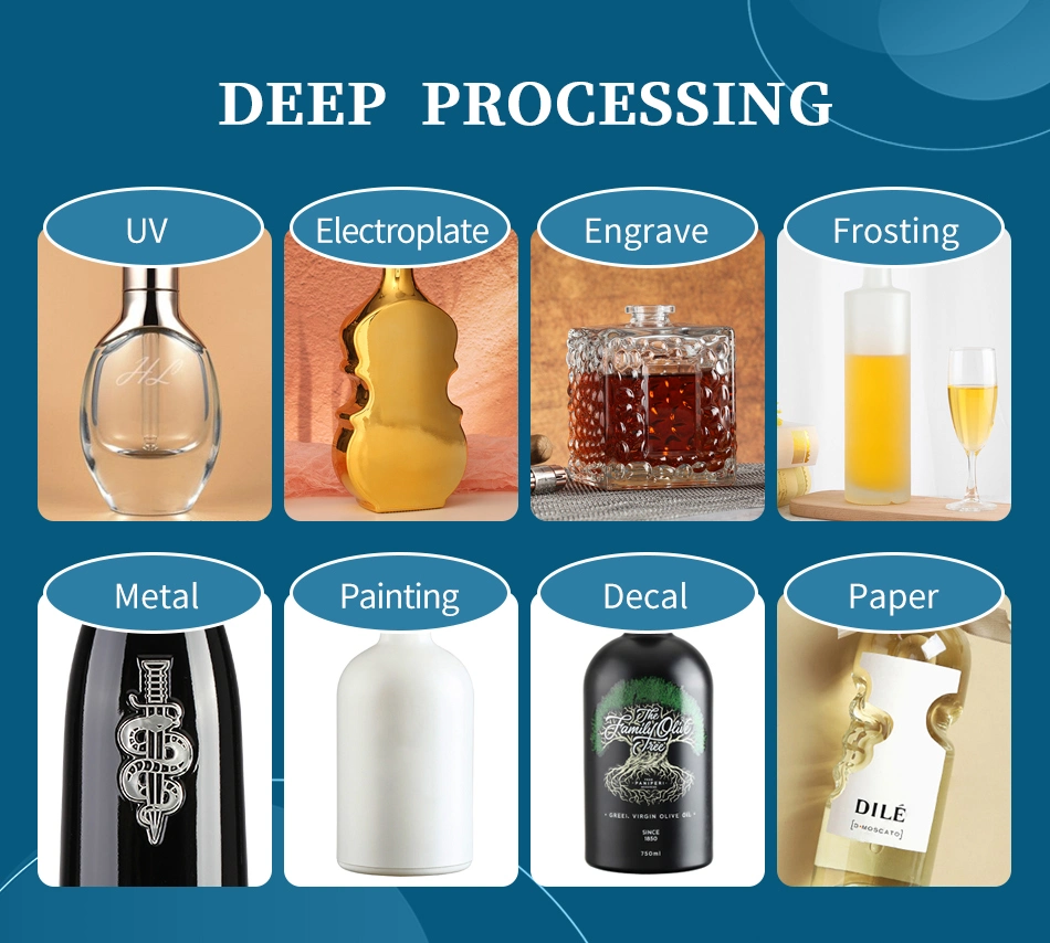 Electroplating and Screen Printing Surface Handling Vodka Champagne Whisky Bottles