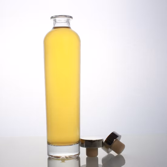 Bottiglia di liquore in vetro di alta qualità Super Flint rotonda vuota da 750 ml Vodka Whisky Gin Brandy Tequila Rum Bottiglie di vetro Bottiglia di liquore in vetro