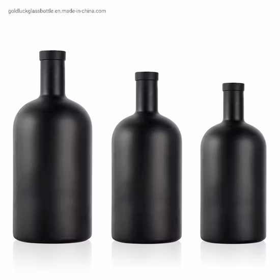 Fornitore di mini bottiglie di vetro di forma rotonda, 100 ml, 200 ml, 250 ml, 500 ml, 700 ml, 1000 ml, tappo in sughero pesante, bottiglia grande per vino, whisky, brandy e tequila gin con tappo in sughero